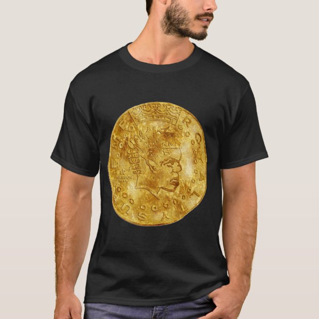 T-shirt Pièce de monnaie originale de règles (noir d'or) (Devant)