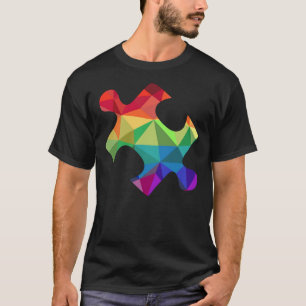 T-shirt Pièce De Puzzle Colorée Pour La Sensibilisation su