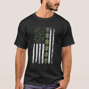 T-shirt Pièce de puzzle du drapeau américain Sensibilisati
