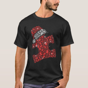 T-shirt Pièce de Puzzle Santa Hat Sensibilisation sur l'au