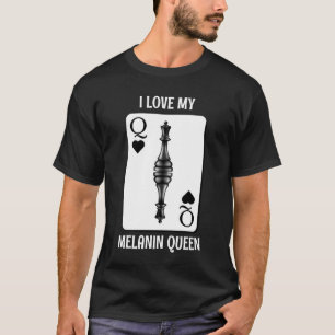 T-shirt Pièce d'échec de la CARTE REINE NOIR personnalisée