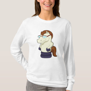 T-shirt Pièce d'échecs Chevalier avec lunettes de soleil