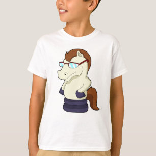 T-shirt Pièce d'échecs Chevalier avec lunettes de soleil