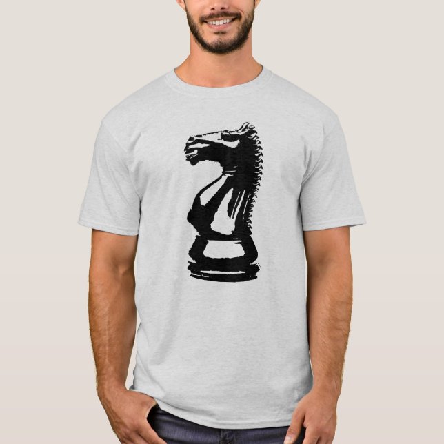 T-shirt Pièce d'échecs de chevalier noir (Devant)