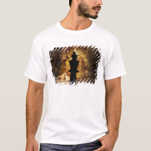 T-shirt Pièce d'échecs de roi sur la carte de Vieux Mond