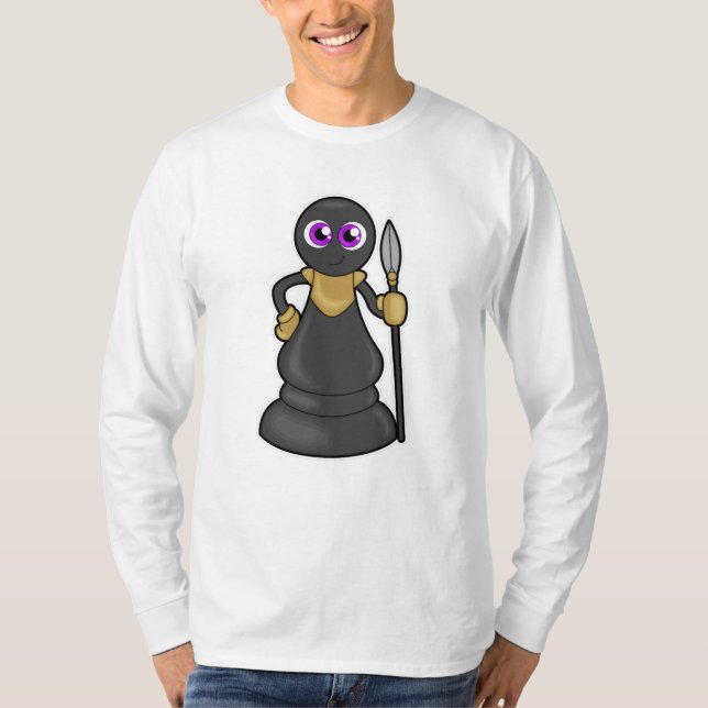 T-shirt Pièce d'échecs Pion à l'échec avec Spear (Devant)
