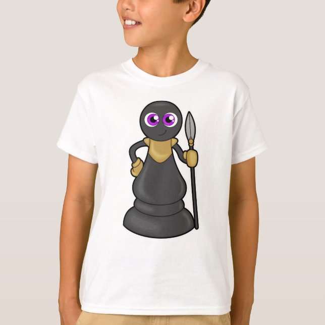 T-shirt Pièce d'échecs Pion à l'échec avec Spear (Devant)