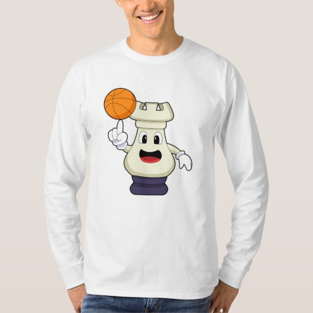T-shirt Pièce d'échecs Rook à Basketball Sports (Devant)