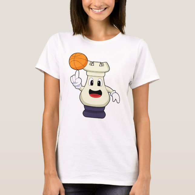 T-shirt Pièce d'échecs Rook à Basketball Sports (Devant)