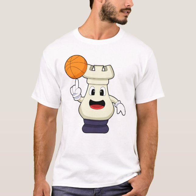 T-shirt Pièce d'échecs Rook à Basketball Sports (Devant)