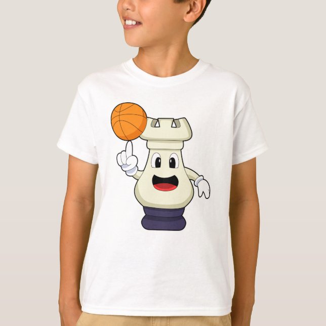 T-shirt Pièce d'échecs Rook à Basketball Sports (Devant)