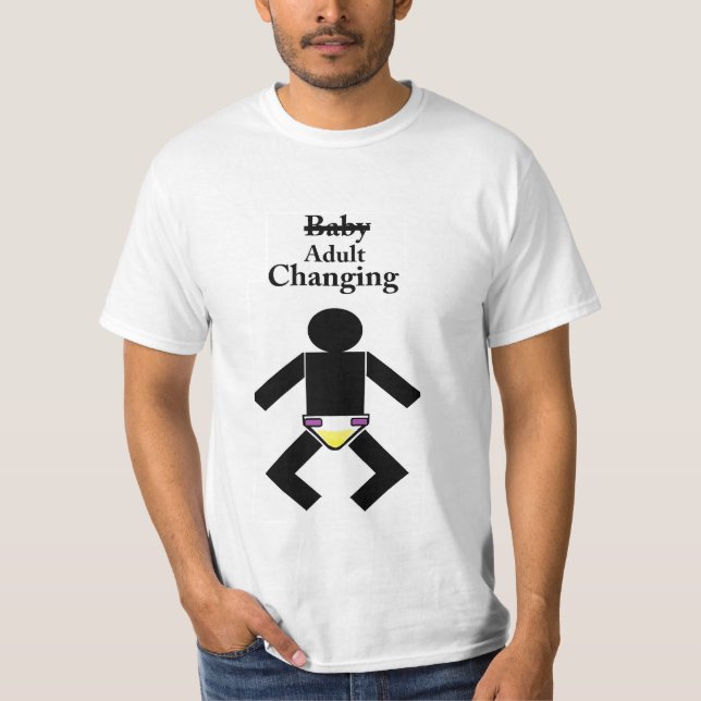 T-shirt Pièce en t adulte de temps de changement de bébé (Devant)
