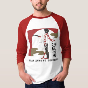 T-shirt pièce en t asiatique de fu de kung