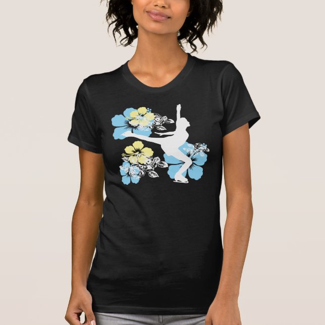 T-shirt pièce en t axelent_floral de patinage de glace (Devant)