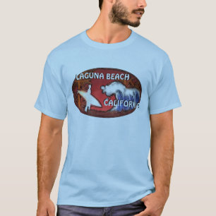 T-shirt Pièce en t bleue d'art de surfer de types de la