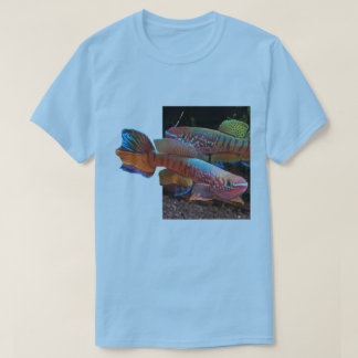 T-shirt Pièce en t bleue de base avec le Killifish de