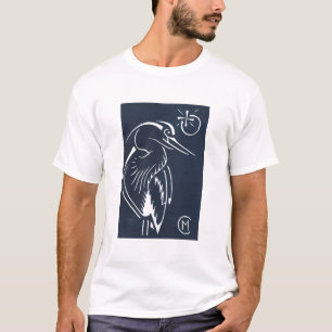 T-shirt Pièce en t bleue de héron