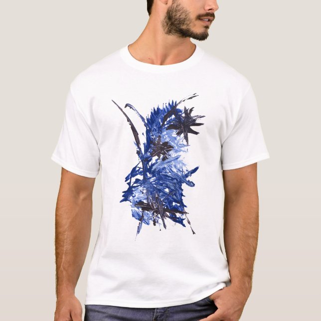T-shirt Pièce en t BLEUE d'ÉCLABOUSSURE de PEINTURE (Devant)