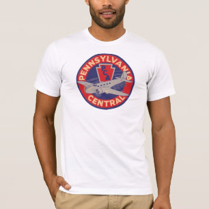 T-shirt Pièce en t centrale de lignes aériennes de la