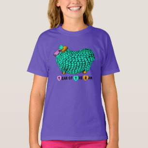 T-shirt Pièce en t chinoise de fille de zodiaque d'année