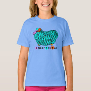 T-shirt Pièce en t chinoise de fille de zodiaque d'année