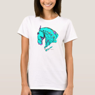 T-shirt Pièce en t colorée de cheval de dressage