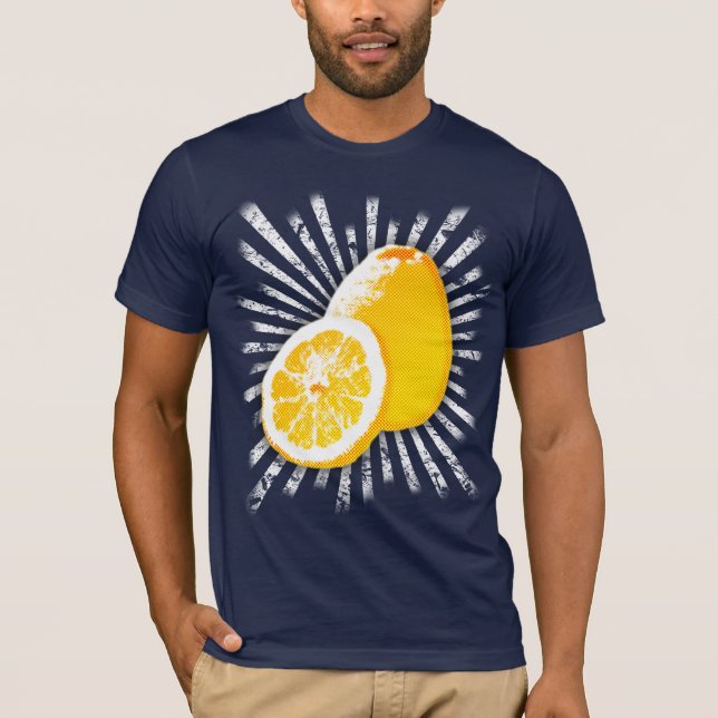 T-shirt Pièce en t comique d'éclaboussure de citron (Devant)