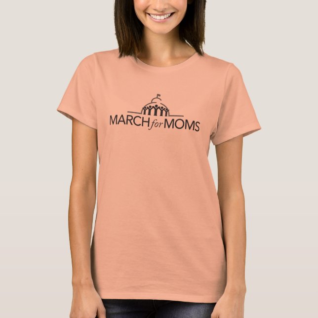 T-shirt Pièce en t courte de douille - doucement orange (Devant)