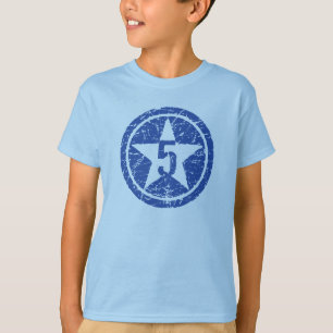 T-shirt pièce en t criquée cinq étoiles d'ANNIVERSAIRE