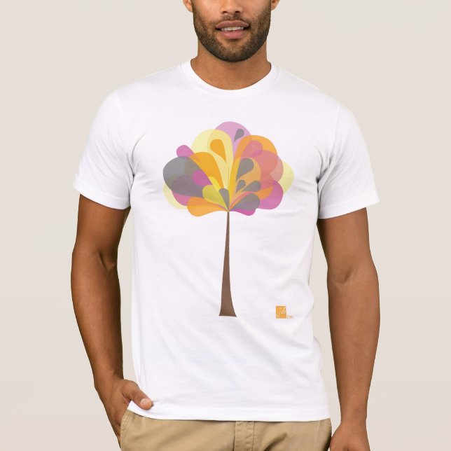 T-shirt Pièce en t d'arbre de couleur (Devant)