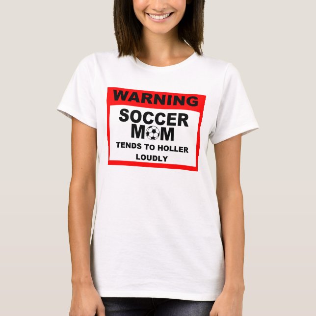 T-shirt Pièce en t d'avertissement de maman du football (Devant)