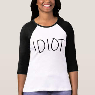 T-shirt Pièce en t de base-ball d'idiot