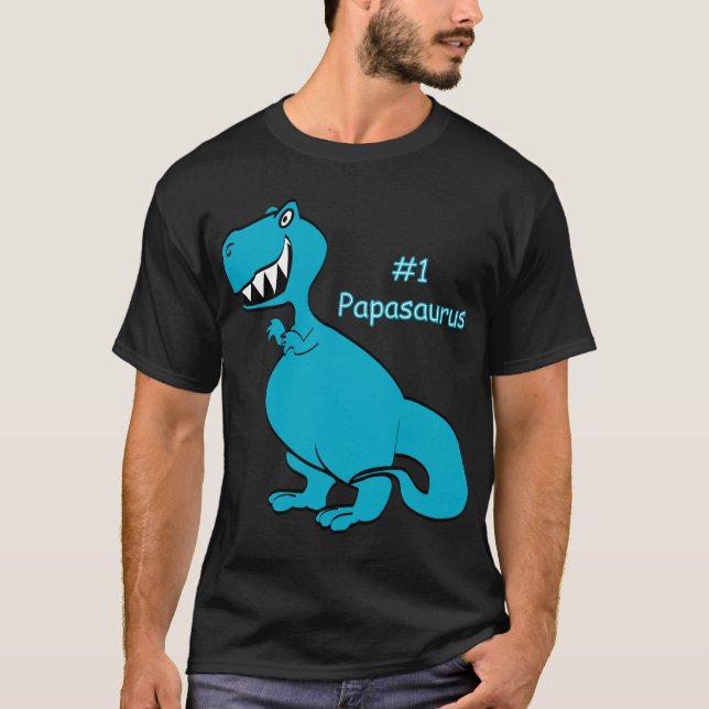 T-shirt Pièce en t de base de Papasaur - obscurité (Devant)