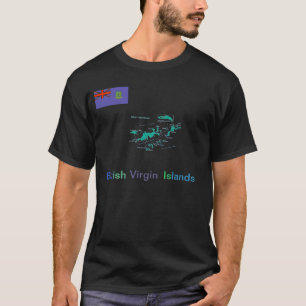 T-shirt Pièce en t de carte des Îles Vierges britannique
