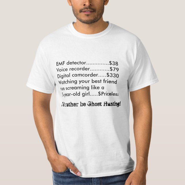 T-shirt Pièce en t de chasse de fantôme (Devant)
