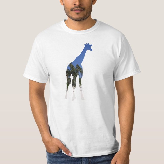 T-shirt Pièce en t de chemise de plage de girafe (Devant)