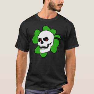 T-shirt Pièce en t de crâne et de trèfle de Debasedtothis