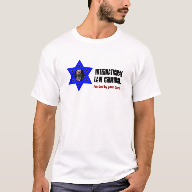 T-shirt Pièce en t de CRIMINEL de GUERRE de NETANYAHU (Devant)