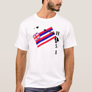 T-shirt Pièce en t de drapeau d'état du ressac HI de