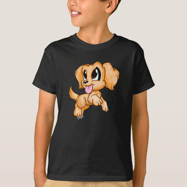 T-shirt Pièce en t de football de golden retriever de (Devant)