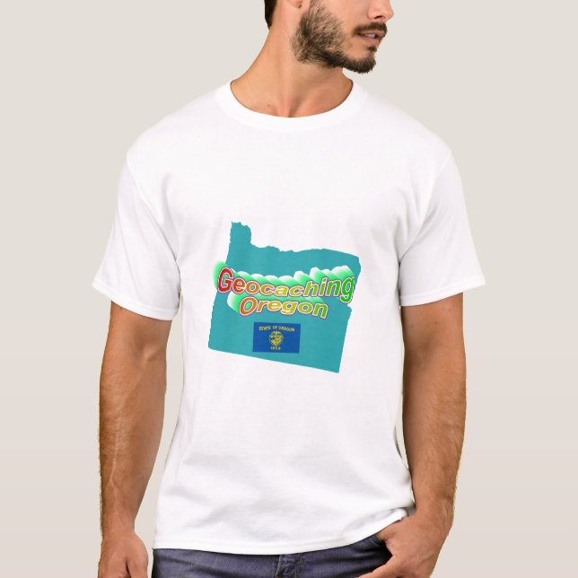T-shirt Pièce en t de Geocaching Orégon (Devant)