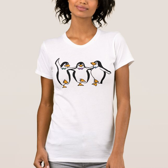 T-shirt Pièce en t de graphique de pingouins de DANSE (Devant)