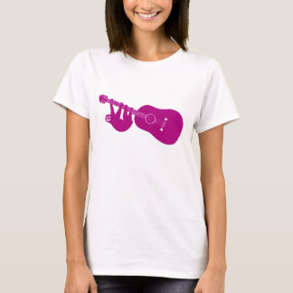 T-shirt Pièce en t de guitare de paresse (rose)