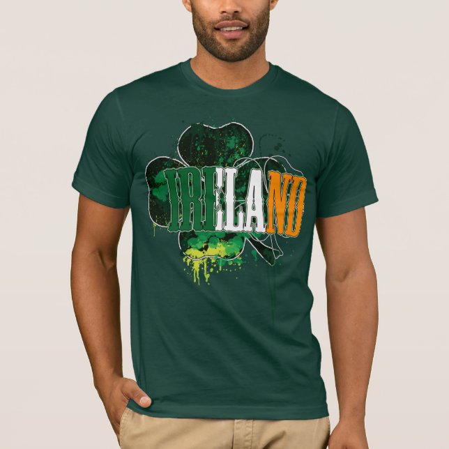 T-shirt Pièce en t de l'Irlande (trèfle peint) (Devant)