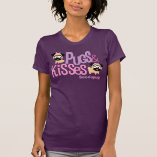 T-shirt Pièce en t de logo de carlins et de baisers