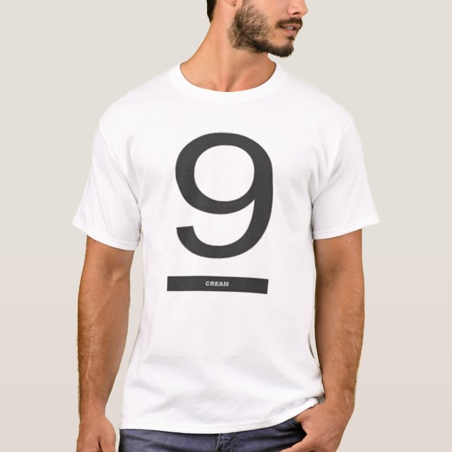 T-shirt Pièce en t de logo de la crème 9 (Devant)