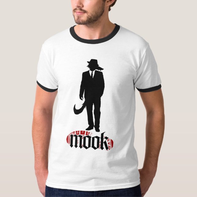 T-shirt Pièce en t de logo de loup de Mook (Devant)
