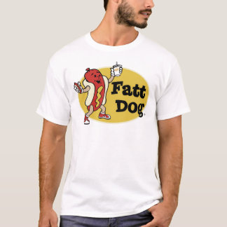 T-shirt Pièce en t de logo d'insigne de chien de Fatt