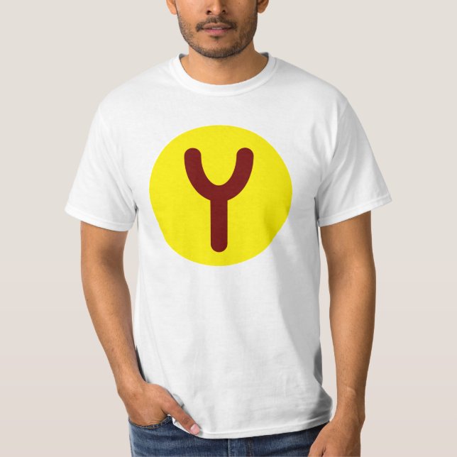 T-shirt Pièce en t de logo sur le blanc (Devant)