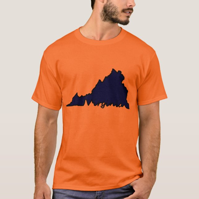 T-shirt Pièce en t de manuscrit de la Virginie - orange (Devant)